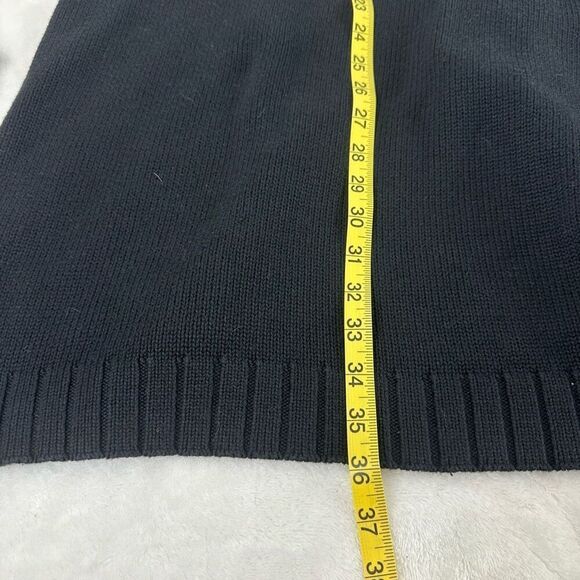 Y2K Guess Women's S Longline Duster Cardigan Sweater Black Knit Tie Waist Winter - Picture 12 of 12